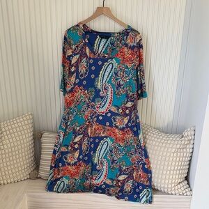 Investments Colorful Paisley Print Dress